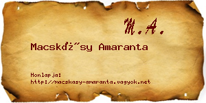 Macskásy Amaranta névjegykártya